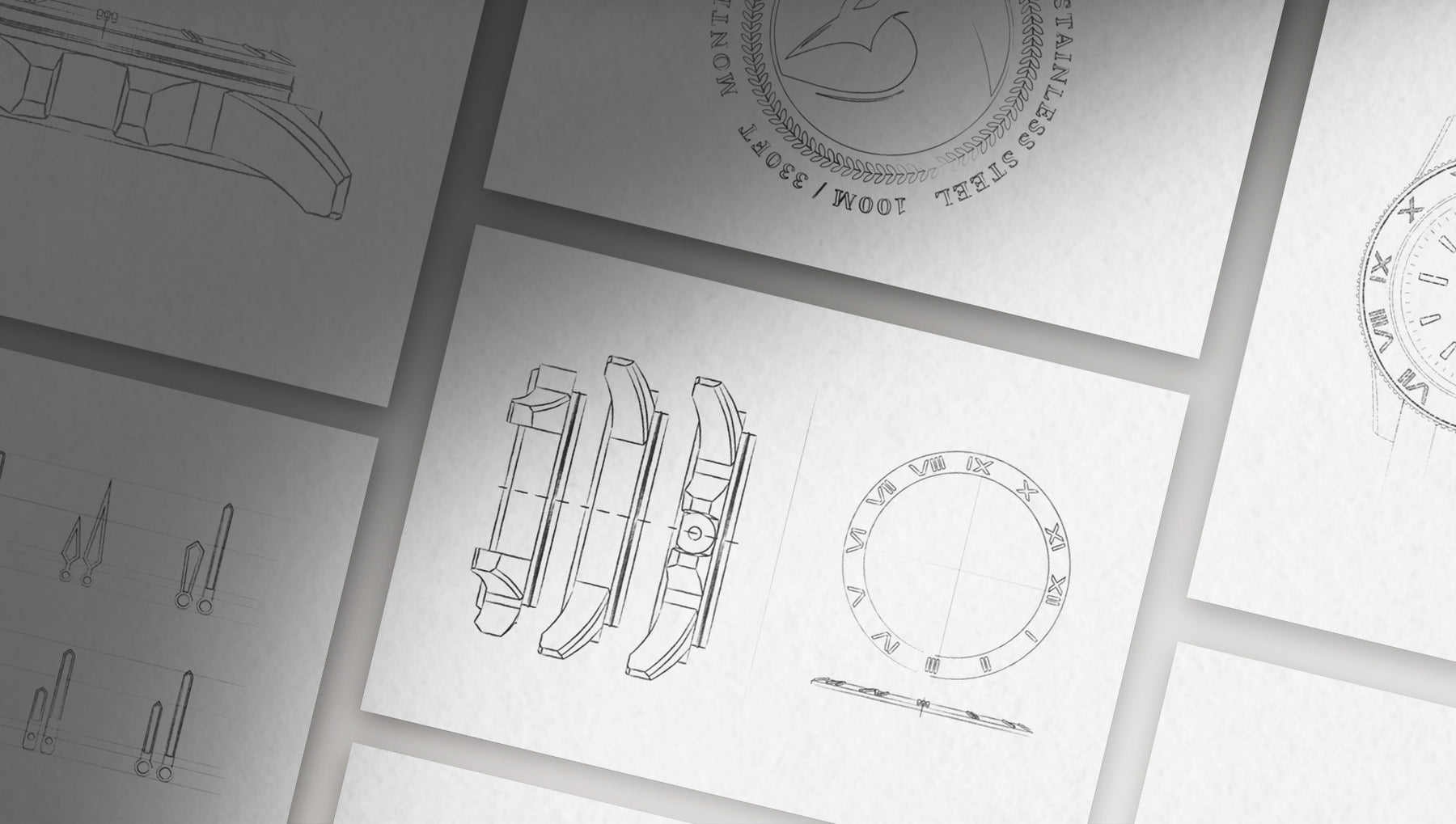 Heron Watches Gladiateur technical drawings | Microbrand Launching on Kickstarter |  Automatic Watch Miyota 9039 9015